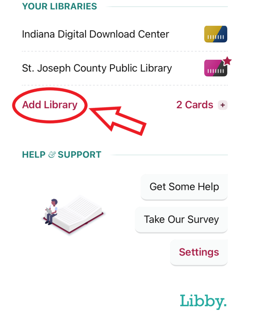 Screenshot of the app that states Your Libraries