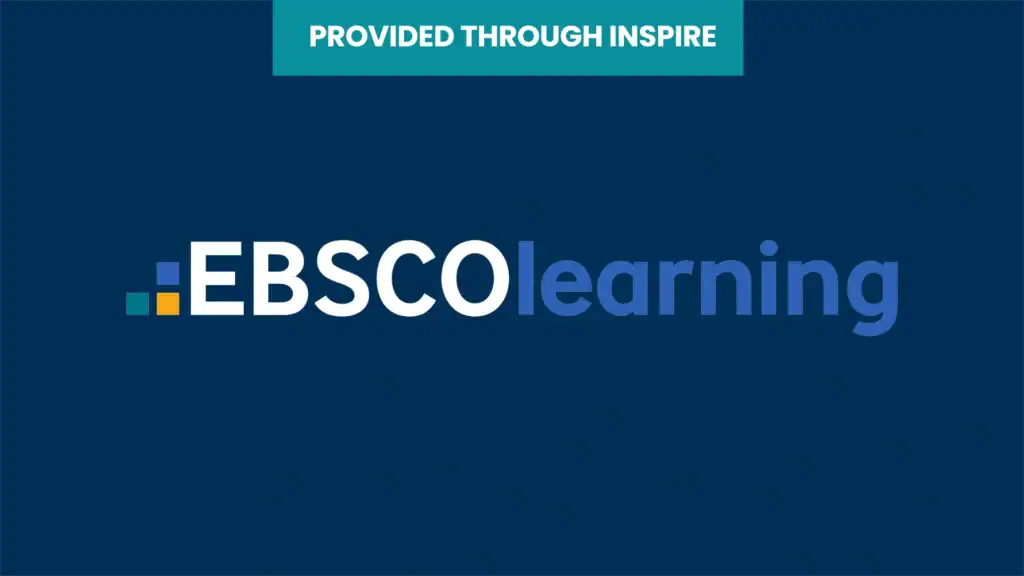 'Provided through Inspire’. EBSCO Learning logo.