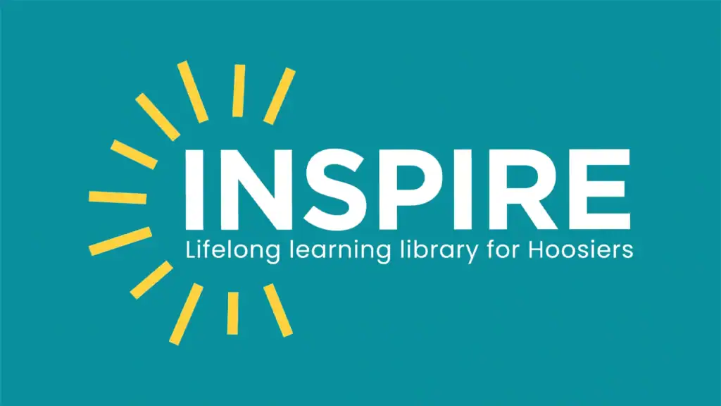Inspire logo. ‘Lifelong learning library for Hoosiers’.